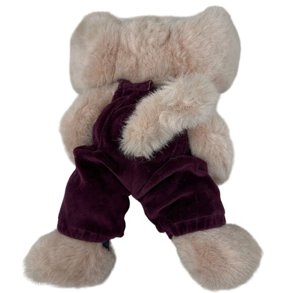 Boyds Bears Rosie O'Pigg J.B.Bean Pig Plush Jointed 10" Purple Velour Overall 96 - Picture 7 of 10